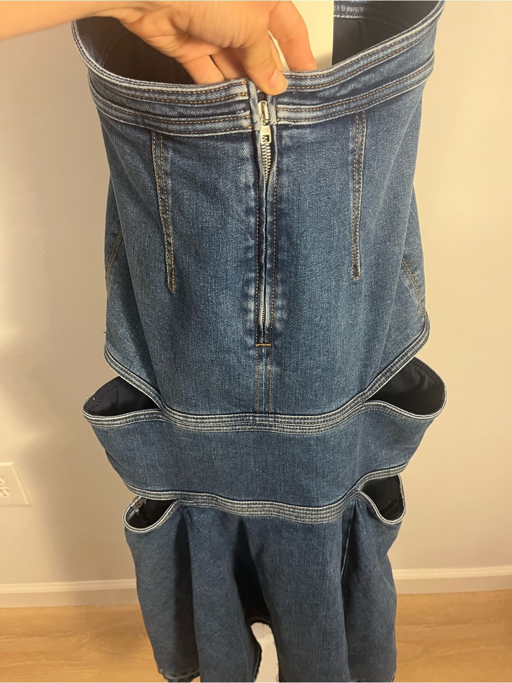 NWT*** Alexander McQueen stonewashed denim maxi dress- 40 - Picture 9 of 14